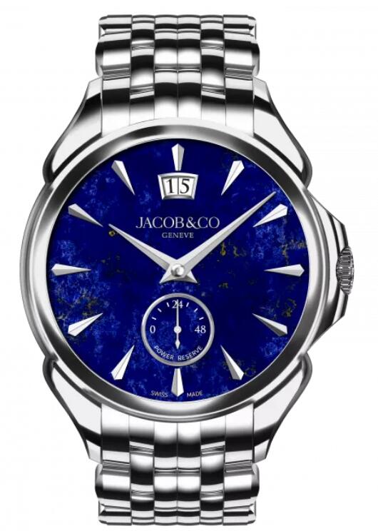 Review Jacob & Co PALATIAL CLASSIC MANUAL BIG DATE - STAINLESS STEEL (LAPIS LAZULI) BRACELET PC400.10.AA.AD.A10AA Replica watch - Click Image to Close